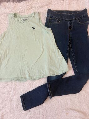 Abercrombie Kids Girls Cat & Jack Bundle Set Top And Jeans Size 9-10